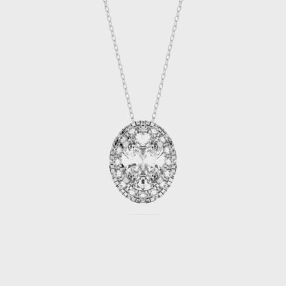 OVAL HALO SOLITAIRE PENDANT