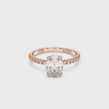 OVAL SIDESTONE RING (THIN)