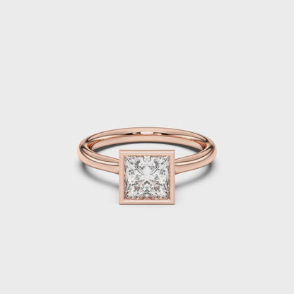 PRINCESS BEZEL SOLITAIRE RING