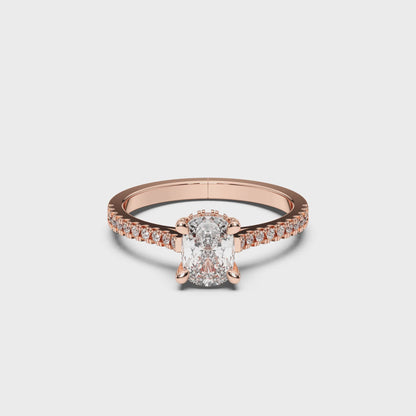 EL.CUSHION HIDDEN HALO WITH SIDE STONE