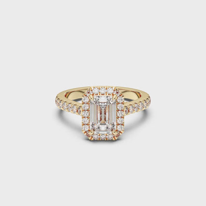 EMERALD HALO RING