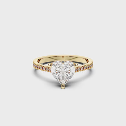 HEART HIDDEN HALO WITH SIDE STONE