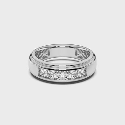 MENS 5STONE WEDDING BAND