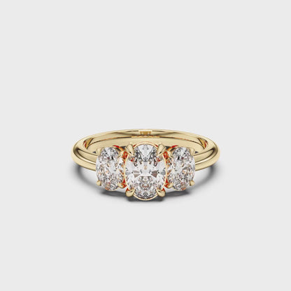 OVAL 3 STONES RING