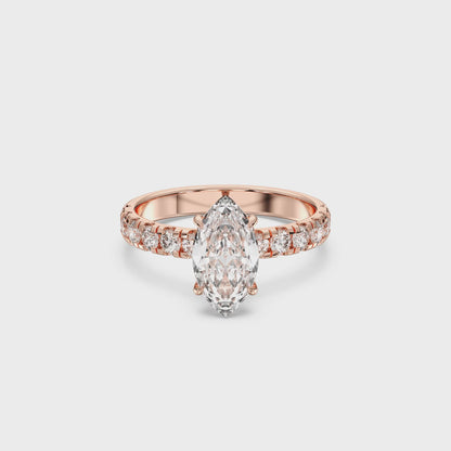 MARQUISE SIDESTONE RING (THICK)