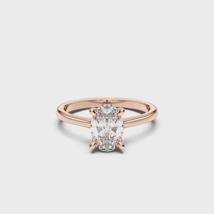 OVAL HIDDEN HALO RING