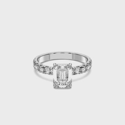 EMERALD SIDESTONE RING (THICK)