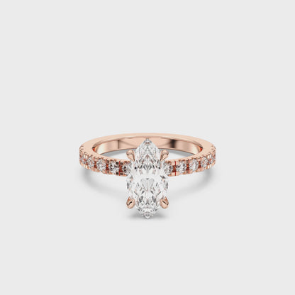 MARQUISE HIDDEN HALO (COLLAR) WITH SIDE STONE