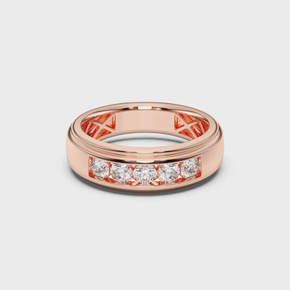 MENS 5STONE WEDDING BAND