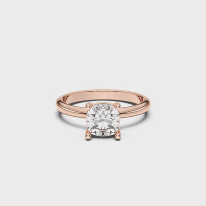 EL.CUSHION SOLITAIRE RING