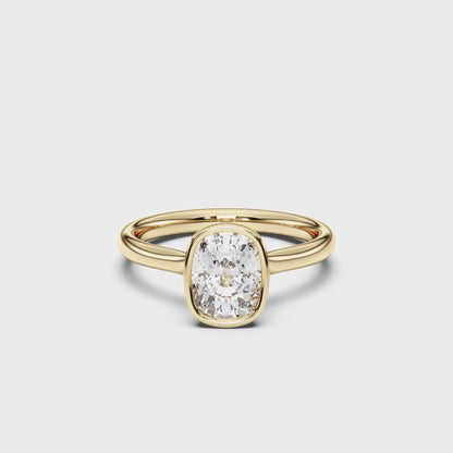 EL.CUSHION BEZEL SOLITAIRE RING