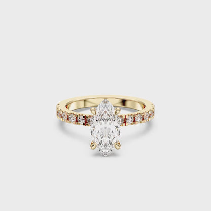 MARQUISE HIDDEN HALO (COLLAR) WITH SIDE STONE