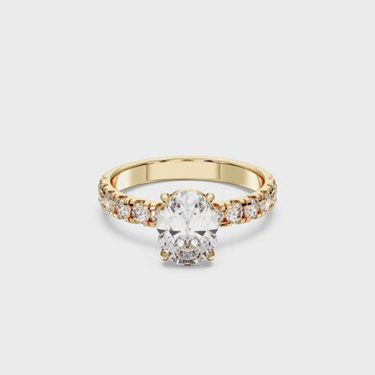 OVAL SIDESTONE RING (THICK)