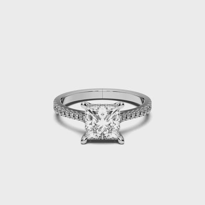 PRINCESS HIDDEN HALO WITH SIDE STONE