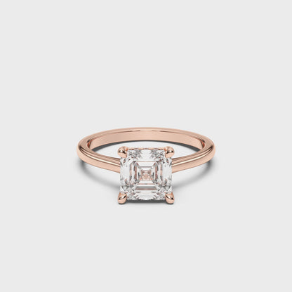 SQ.EMERALD HIDDEN HALO RING
