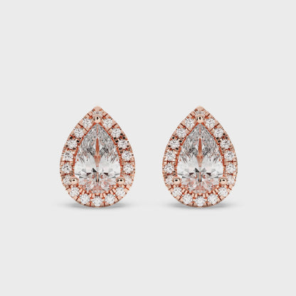 PEAR HALO EARRING