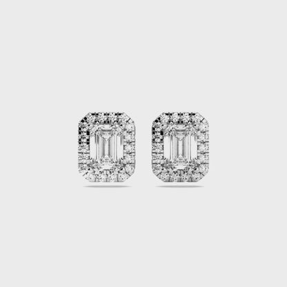 EMERALD HALO EARRING