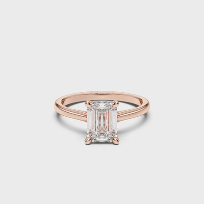 EMERALD HIDDEN HALO RING