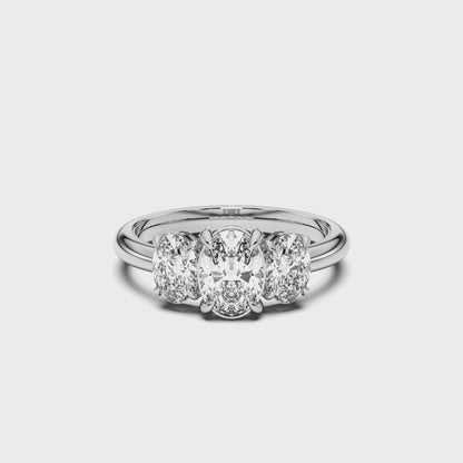 OVAL 3 STONES RING