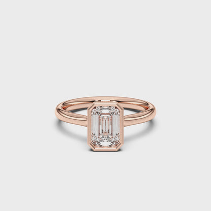 EMERALD BEZEL SOLITAIRE RING