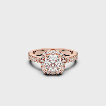 SQ.CUSHION HALO RING