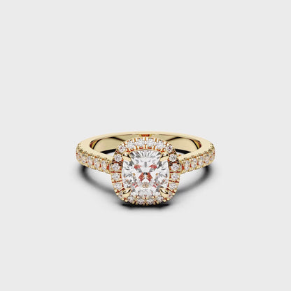 SQ.CUSHION HALO RING