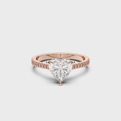 HEART HIDDEN HALO WITH SIDE STONE