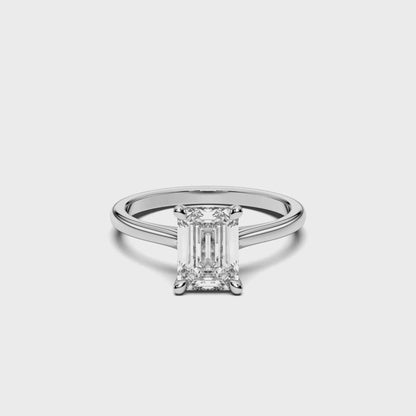 EMERALD HIDDEN HALO RING