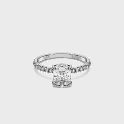 EL.CUSHION SIDESTONE RING (THIN)