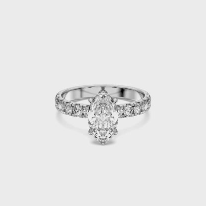 MARQUISE SIDESTONE RING (THICK)