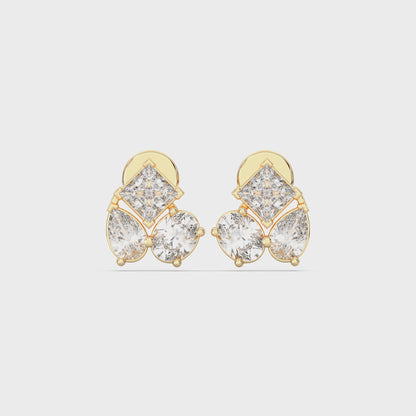 MIX SHAPE CLUSTER EARRING