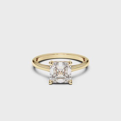 SQ.EMERALD HIDDEN HALO RING