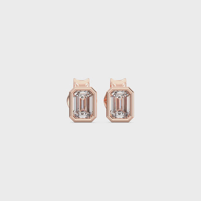 EMERALD BEZEL STUDS