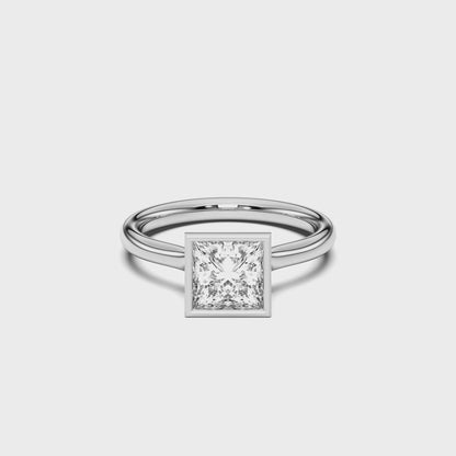 PRINCESS BEZEL SOLITAIRE RING