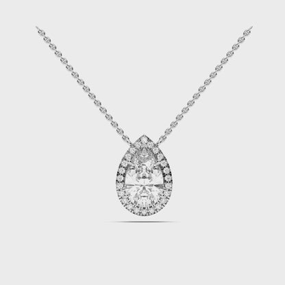 PEAR HALO SOLITAIRE PENDANT