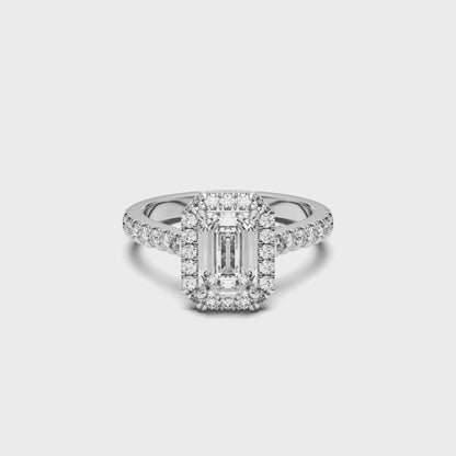 EMERALD HALO RING