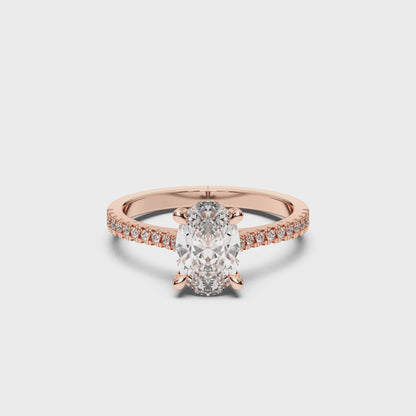 OVAL HIDDEN HALO WITH SIDE STONE