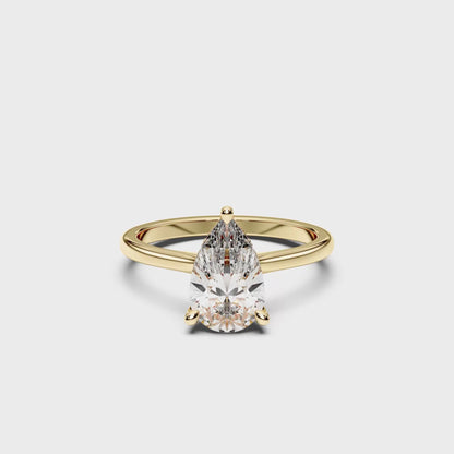 PEAR HIDDEN HALO RING