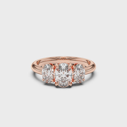 OVAL 3 STONES RING