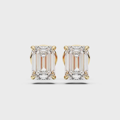 EMERALD 4PRONG STUDS