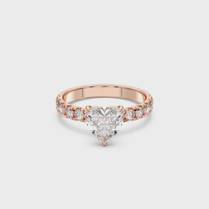 HEART SIDESTONE RING (THICK)
