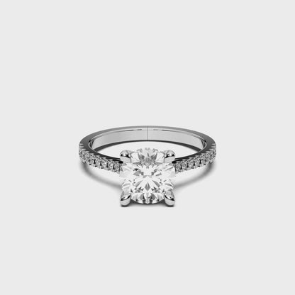 ROUND HIDDEN HALO WITH SIDE STONE