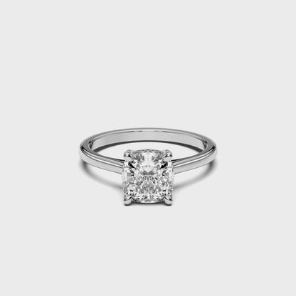 SQ.CUSHION HIDDEN HALO RING